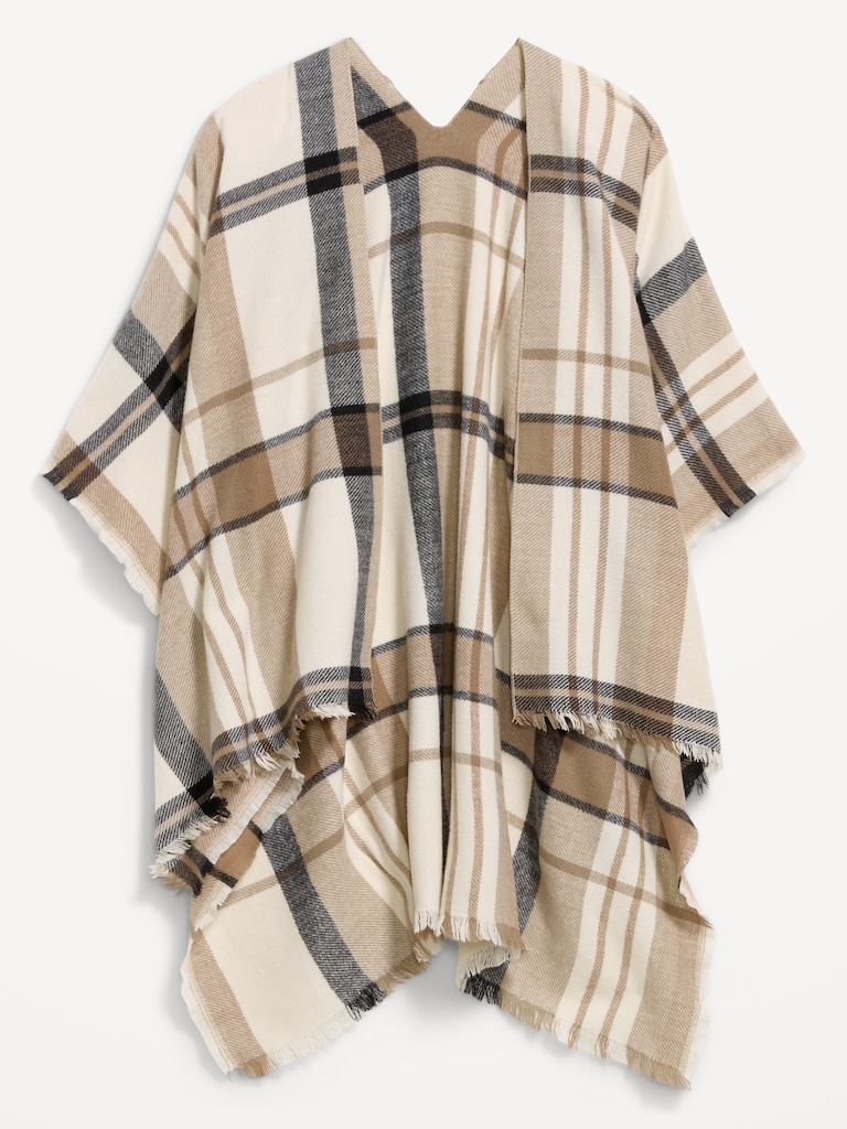 Flannel Fringe Poncho
