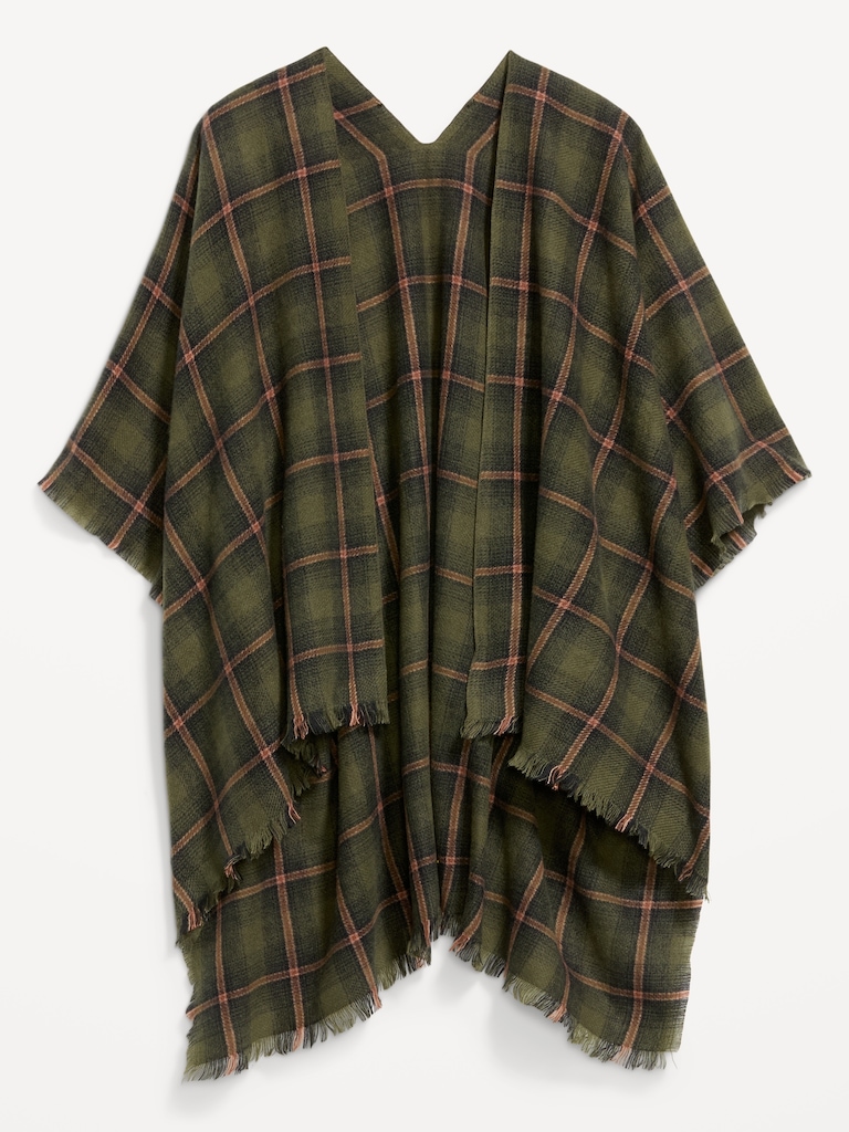 Flannel Fringe Poncho