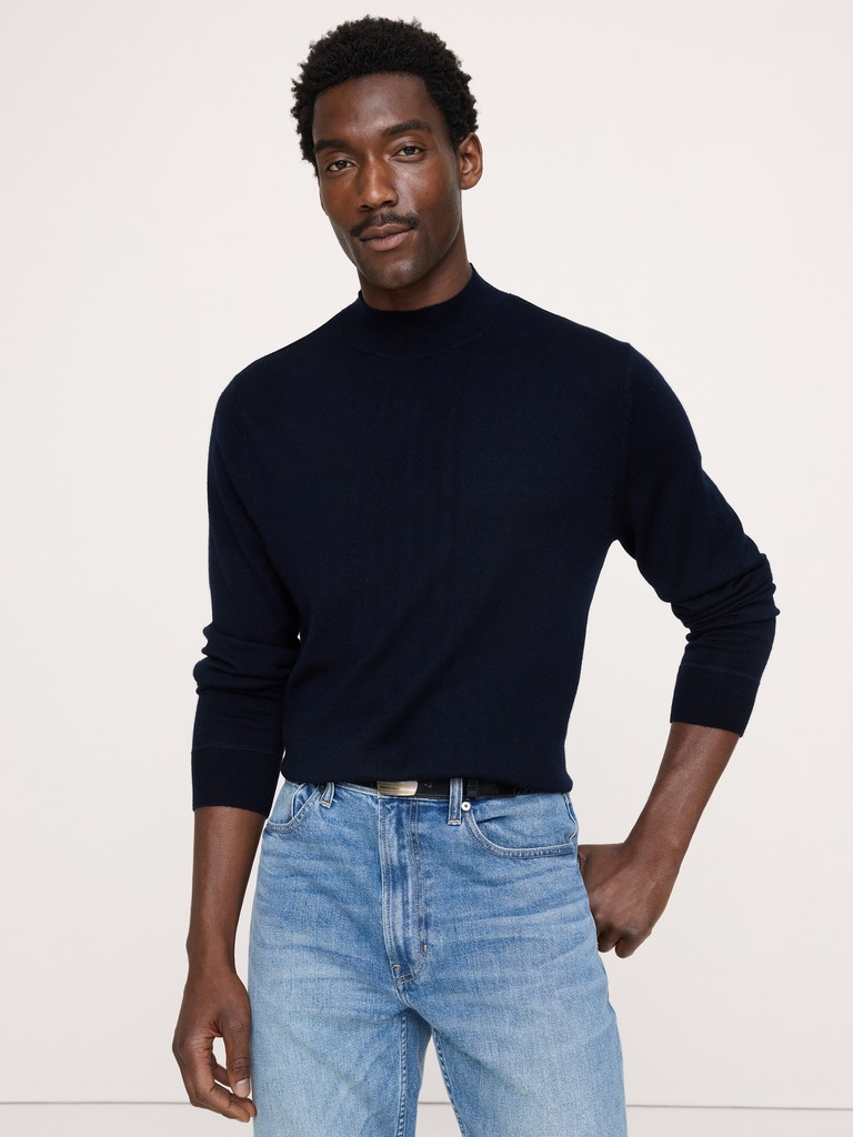 Merino Mock-Neck Sweater