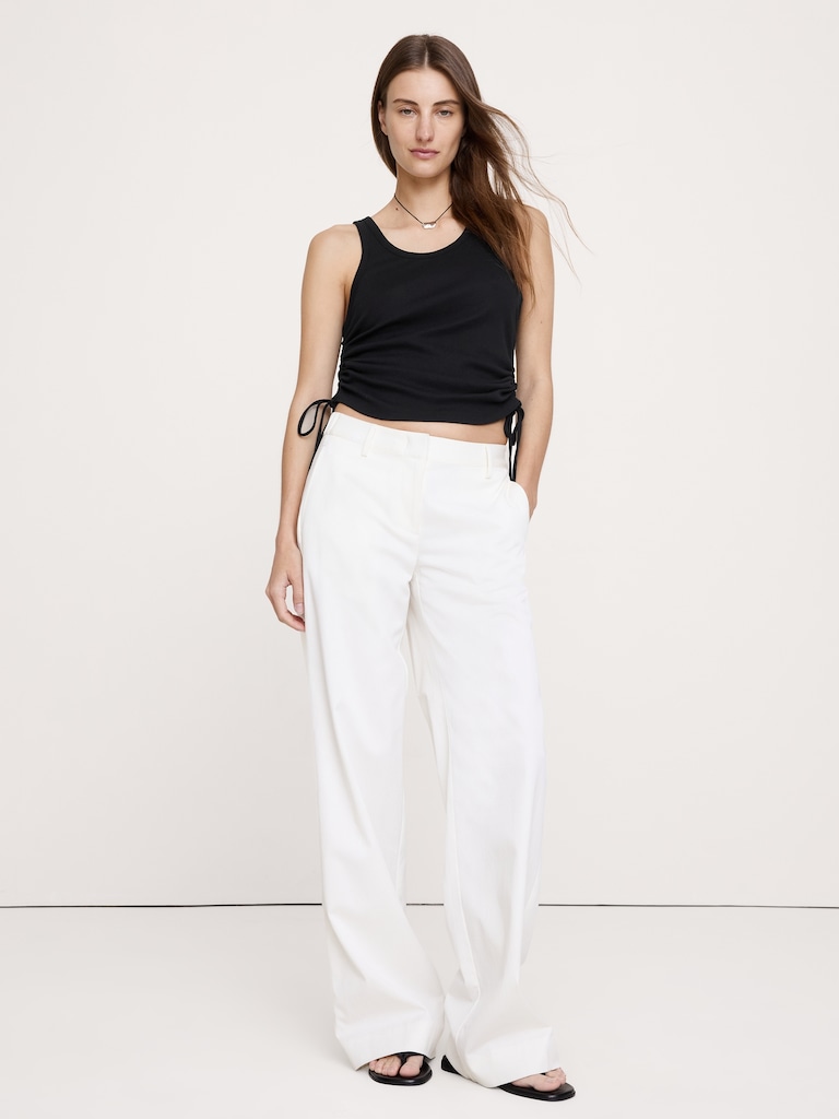 Airy Cotton Ruched Drawstring Tank