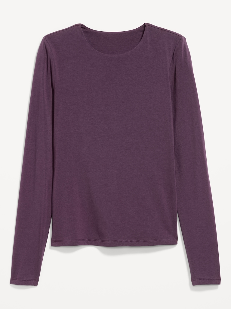 Hug Double-Layer Crew-Neck Long-Sleeve Top
