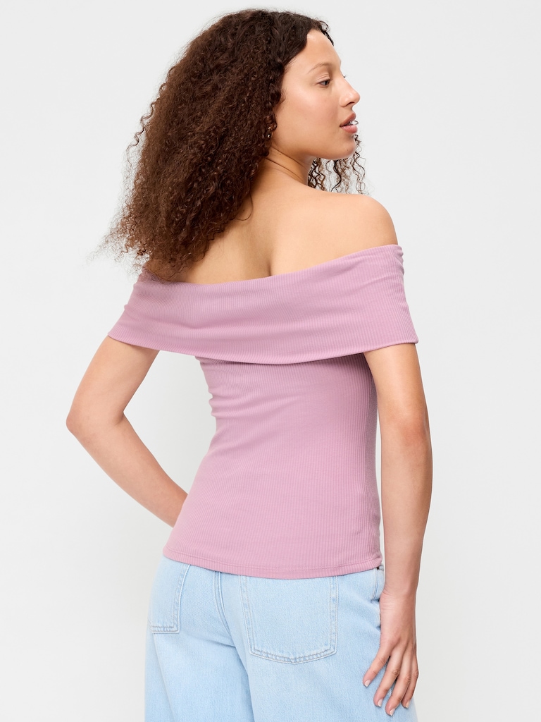 Off-The-Shoulder Fitted Top