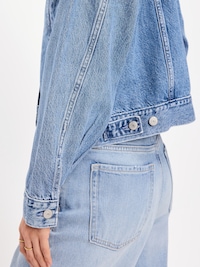 Embroidered Cropped Denim Jacket