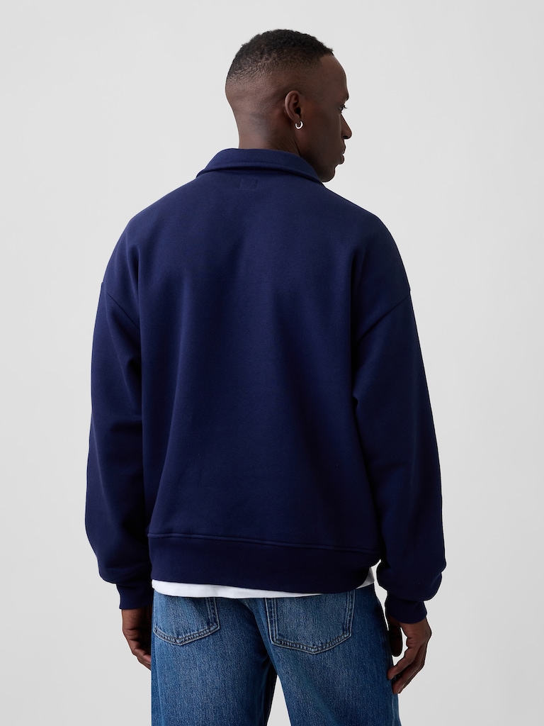 Oversized Gap Logo Quarter-Zip Sweatshirt