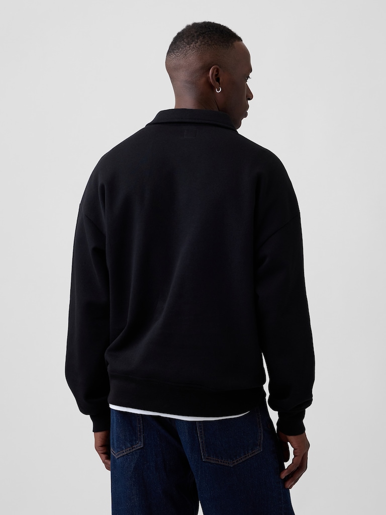 Oversized Gap Logo Quarter-Zip Sweatshirt