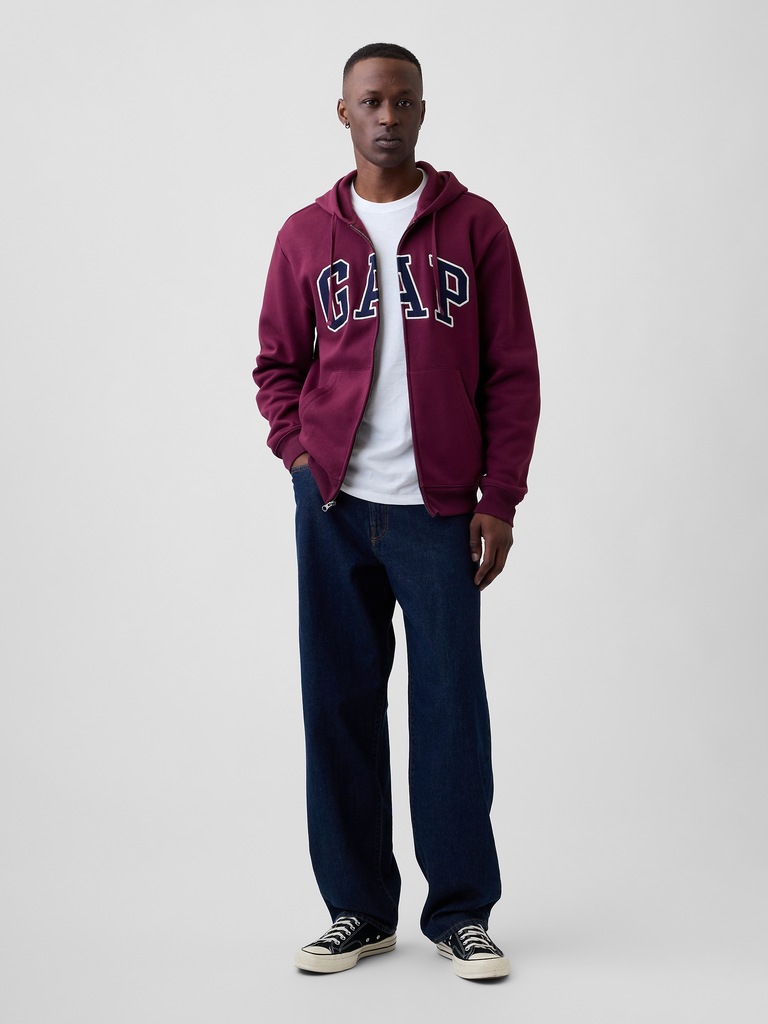 Relaxed Gap Logo Zip Hoodie