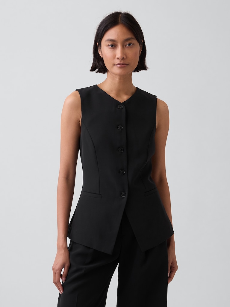 High-Neck Longline Vest
