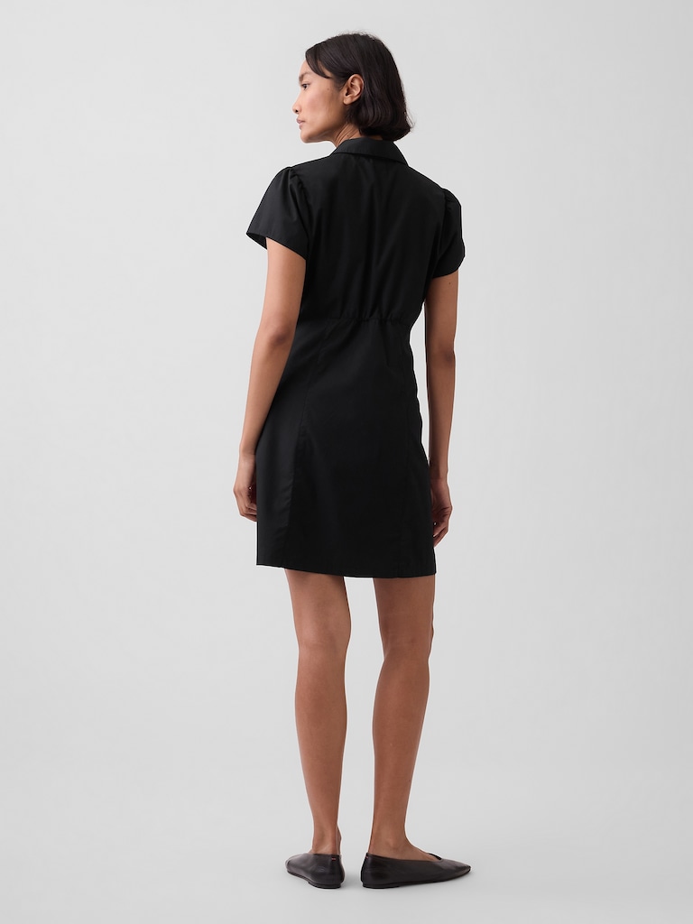 Empire-Waist Mini Shirtdress