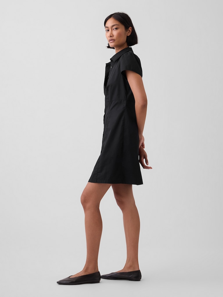Empire-Waist Mini Shirtdress