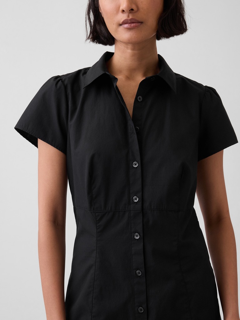 Empire-Waist Mini Shirtdress