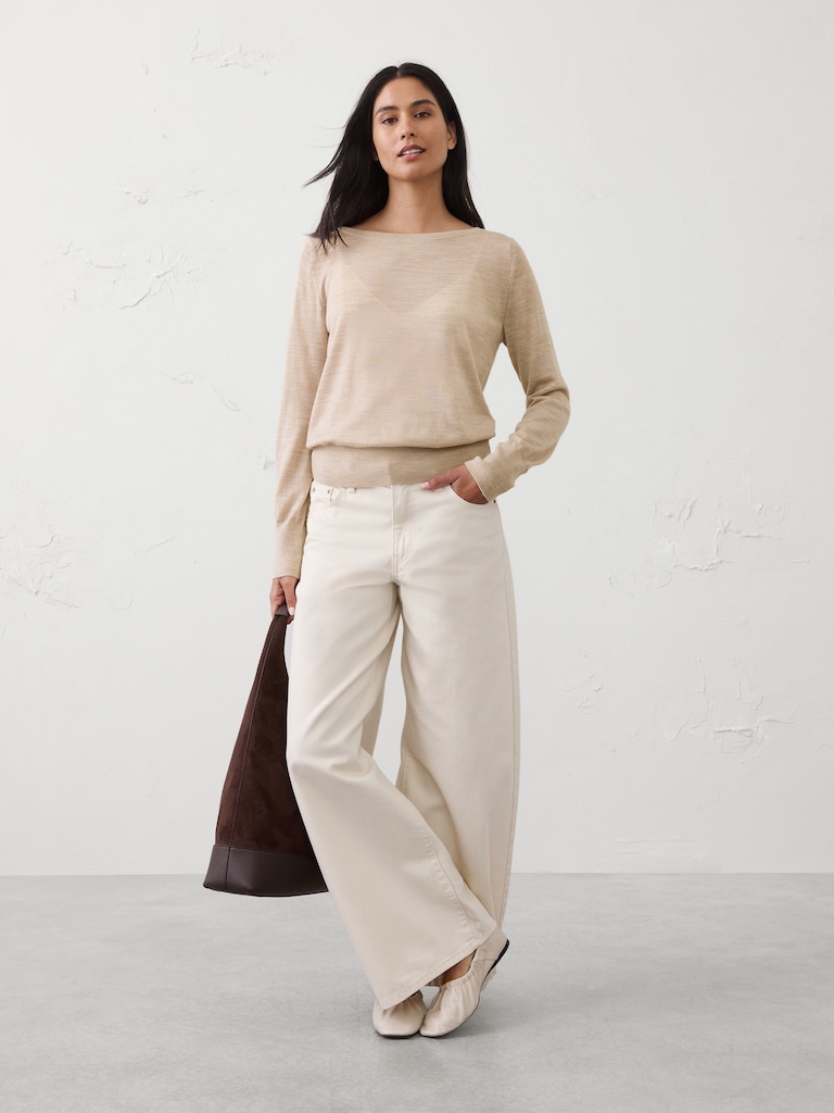 Merino Wool Boat-Neck Sweater