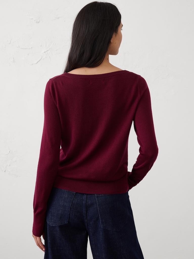 Merino Wool Boat-Neck Sweater