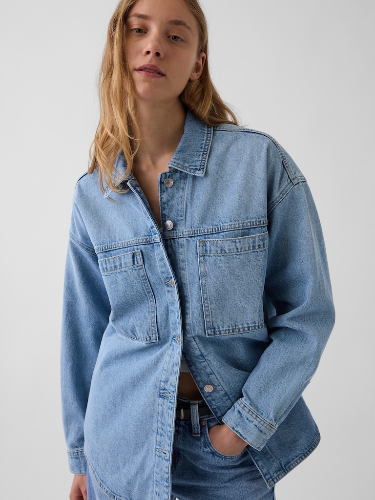 Denim Oversized Shirt Jacket