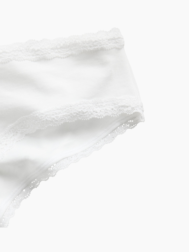 MadeSoft Organic Stretch Cotton Lace-Trim Cheeky Hipster