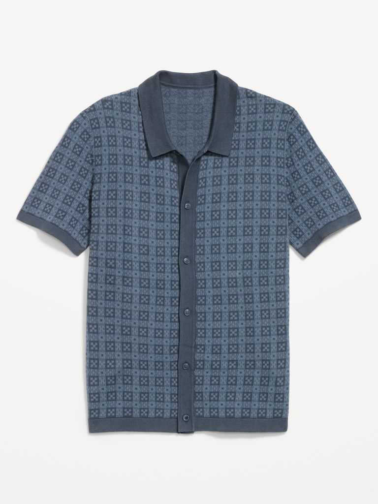 Short-Sleeve Sweater Shirt