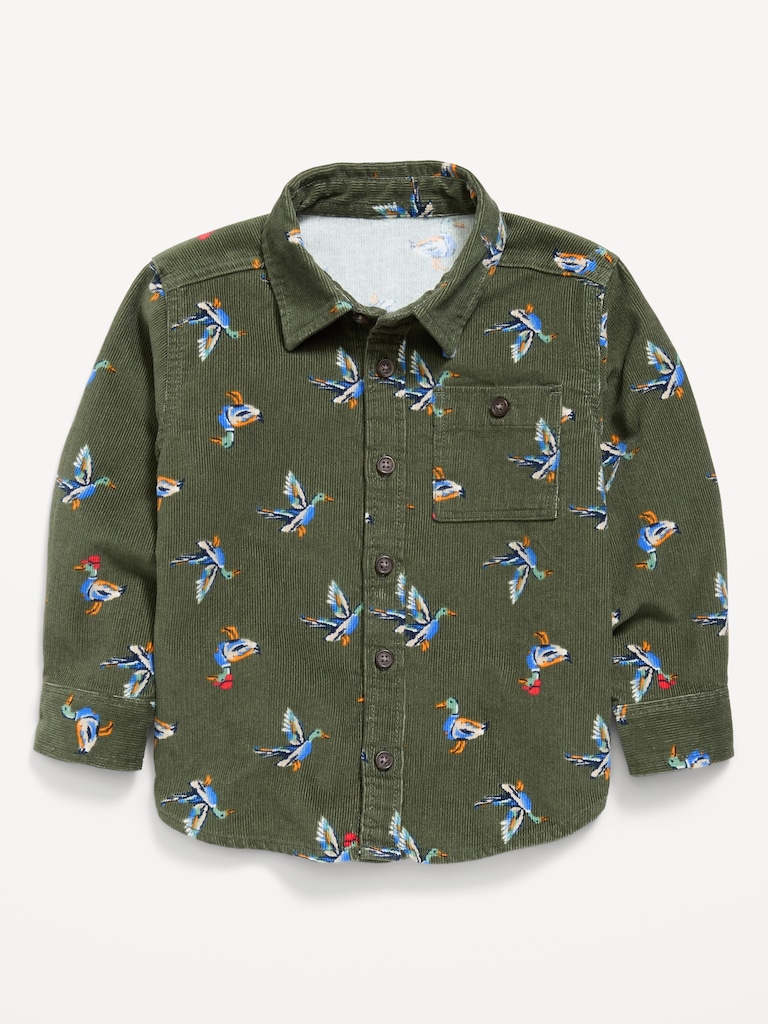Chemise à manches longues en velours côtelé à motif pour tout-petit