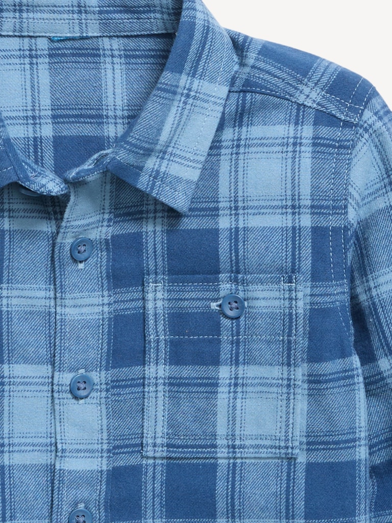 Long-Sleeve Plaid Flannel Shirt for Toddler Boys