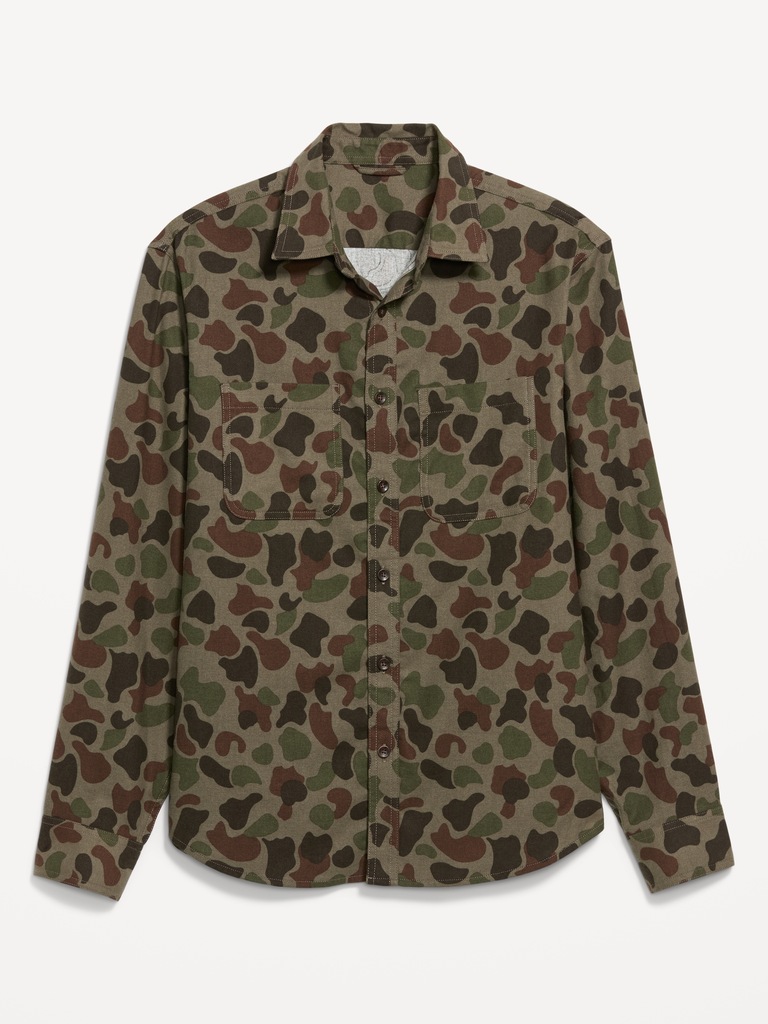 Relaxed Long-Sleeve Flannel Pocket Shirt