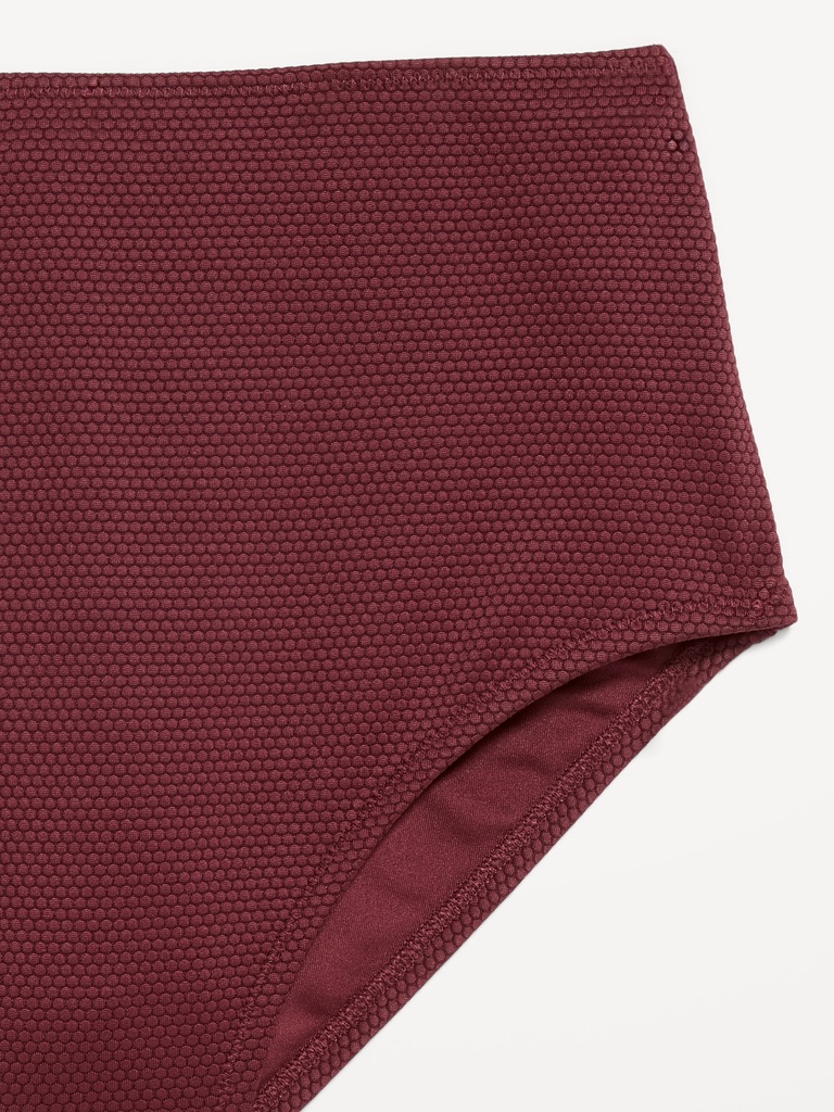High-Waisted Pique Bikini Swim Bottoms