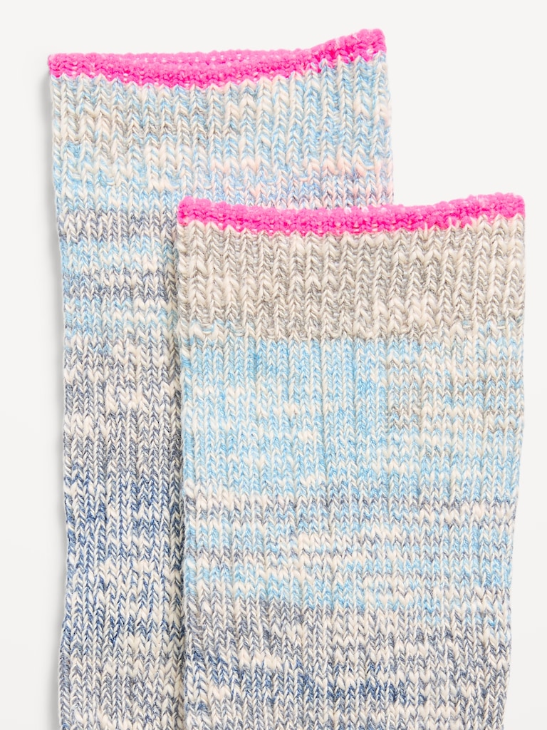Slouchy Textured Crew Socks for Women