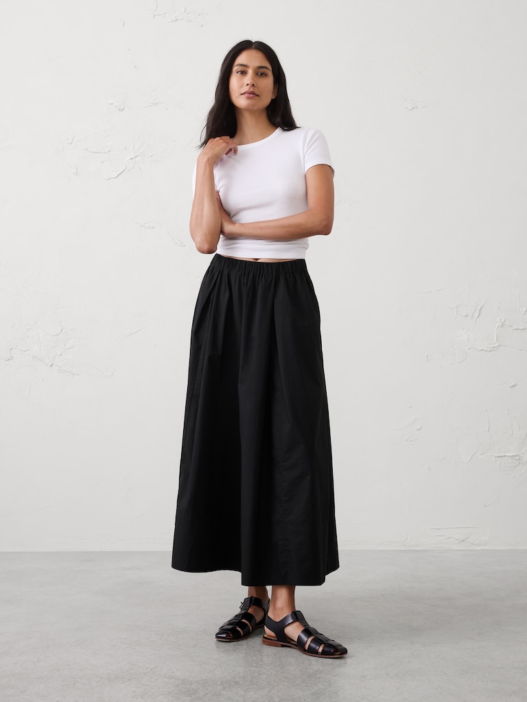 Poplin Maxi Skirt