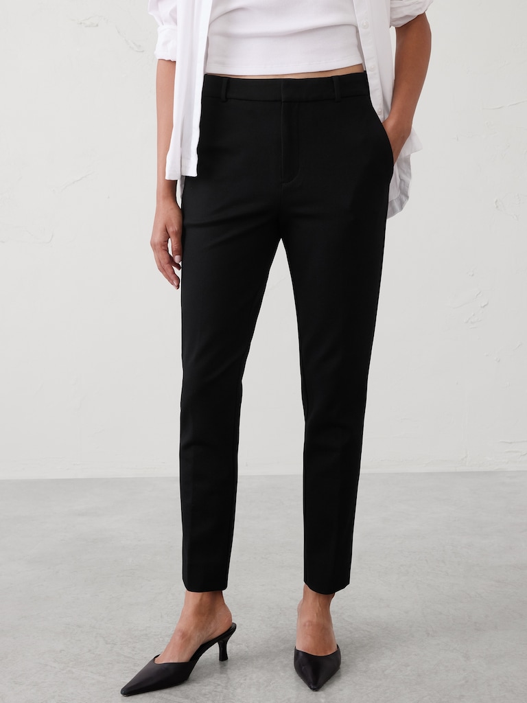 Sloan Slim High-Rise Knit Ponte Ankle Pant