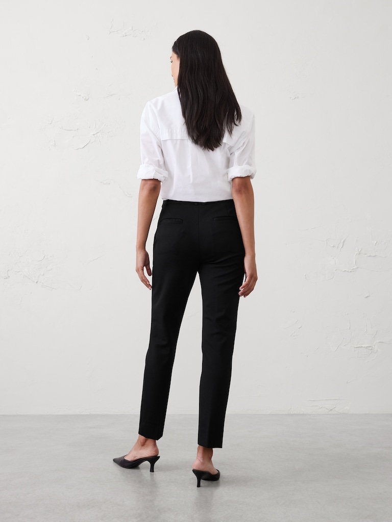 Sloan Slim High-Rise Knit Ponte Ankle Pant
