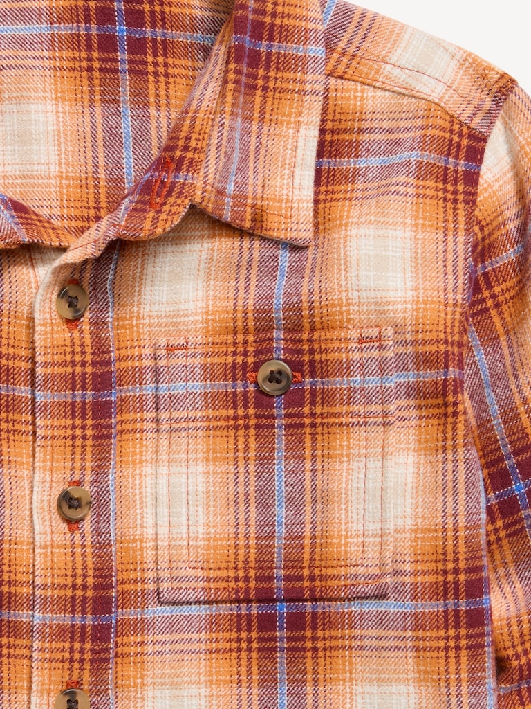 Long-Sleeve Plaid Flannel Shirt for Toddler Boys