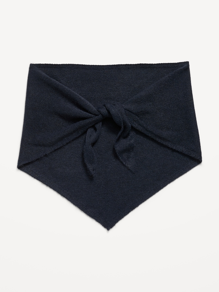 Oversized Rib-Knit Triangle Scarf