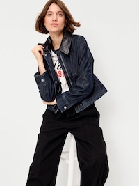 Cropped Denim Barn Jacket