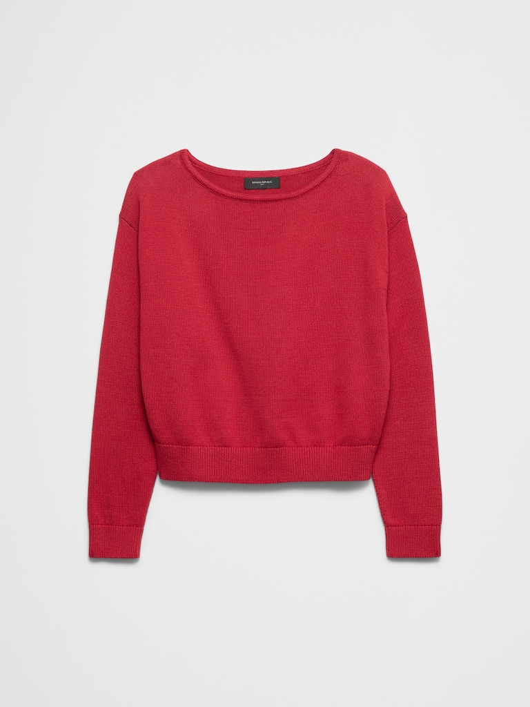 Cotton Boat-Neck Sweater