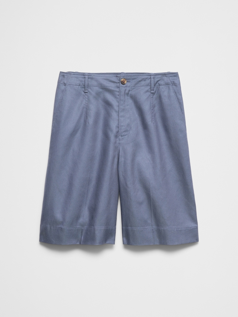 High-Rise Twill Bermuda Short