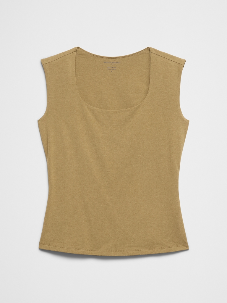 Soft Stretch Scoop-Neck Top