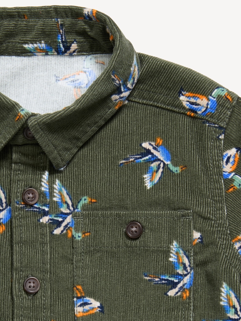Chemise à manches longues en velours côtelé à motif pour tout-petit