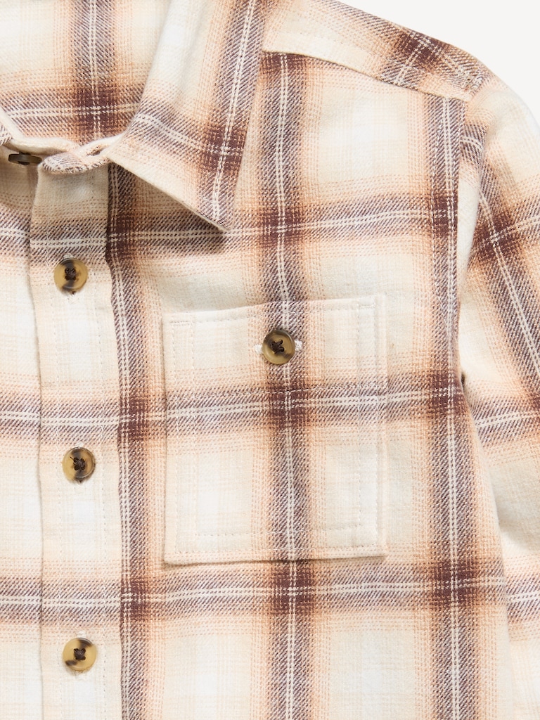 Long-Sleeve Plaid Flannel Shirt for Toddler Boys