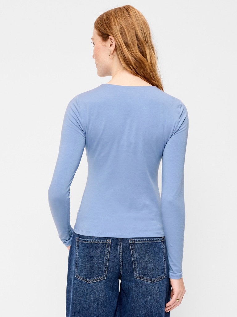 Hug Double-Layer Crew-Neck Long-Sleeve Top