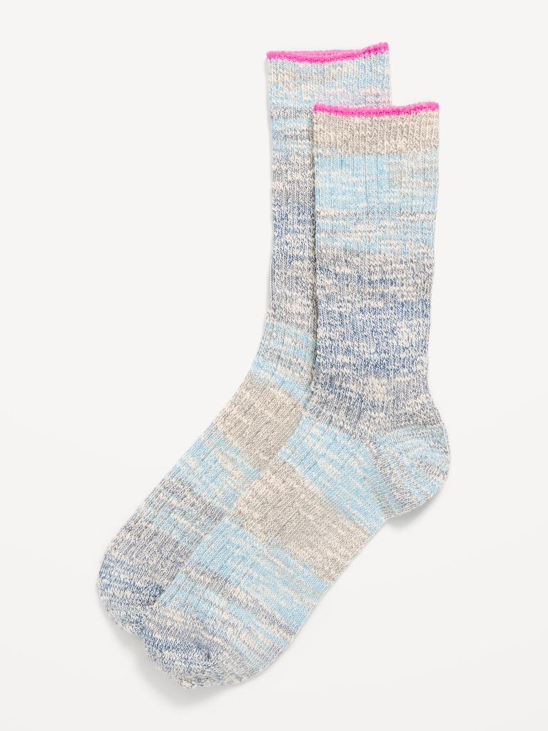 Slouchy Textured Crew Socks for Women
