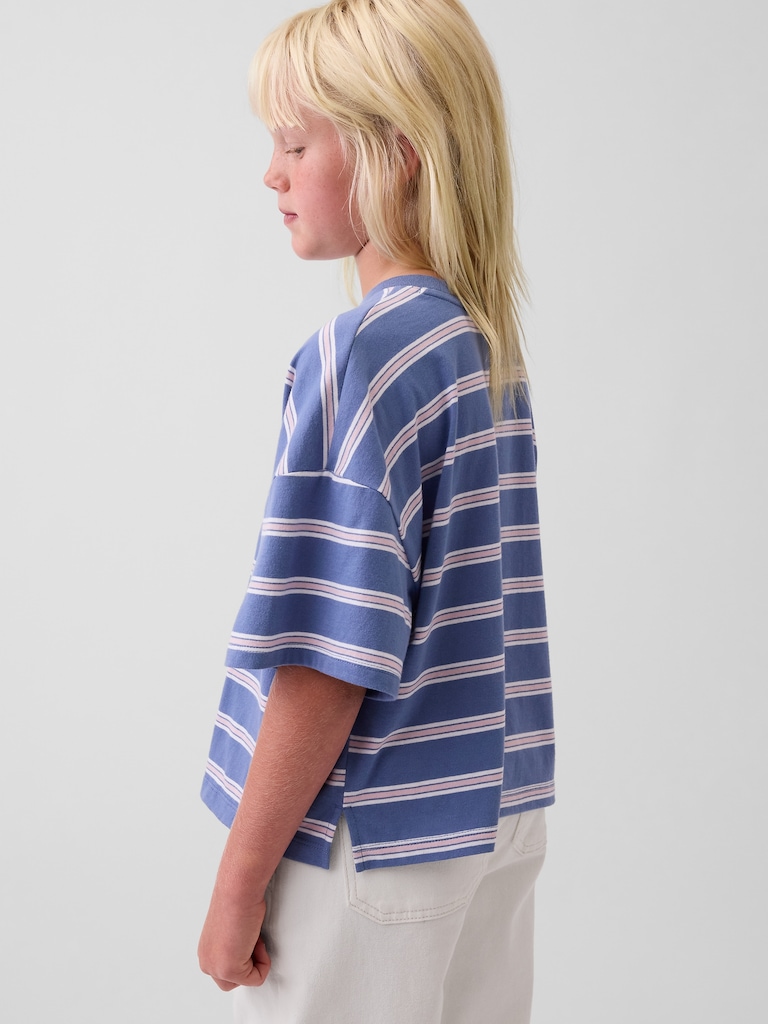 Kids Oversized Boxy Stripe T-Shirt