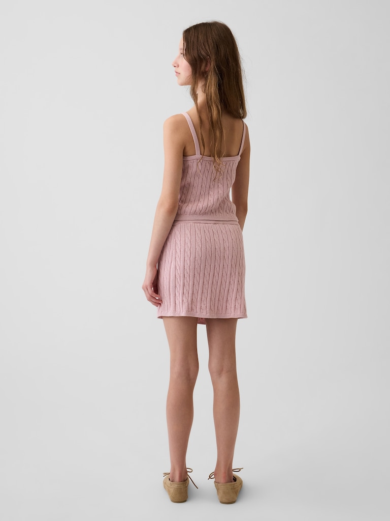 Kids Cable-Knit Sweater Skort