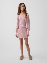 Kids 100% Cotton Cable-Knit Sweater Zip Hoodie