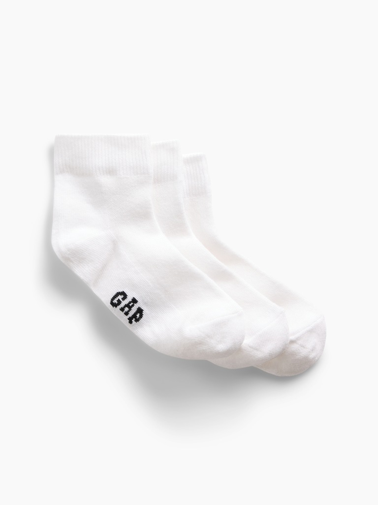 Kids Gap Logo Quarter Crew Socks (3-Pack)