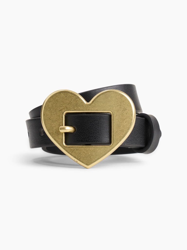 Kids Vegan-Leather Heart Belt