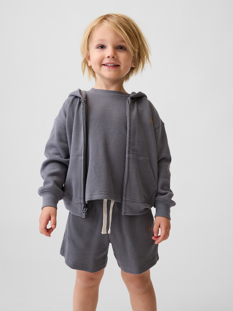 Baby & Toddler Waffle Zip Hoodie