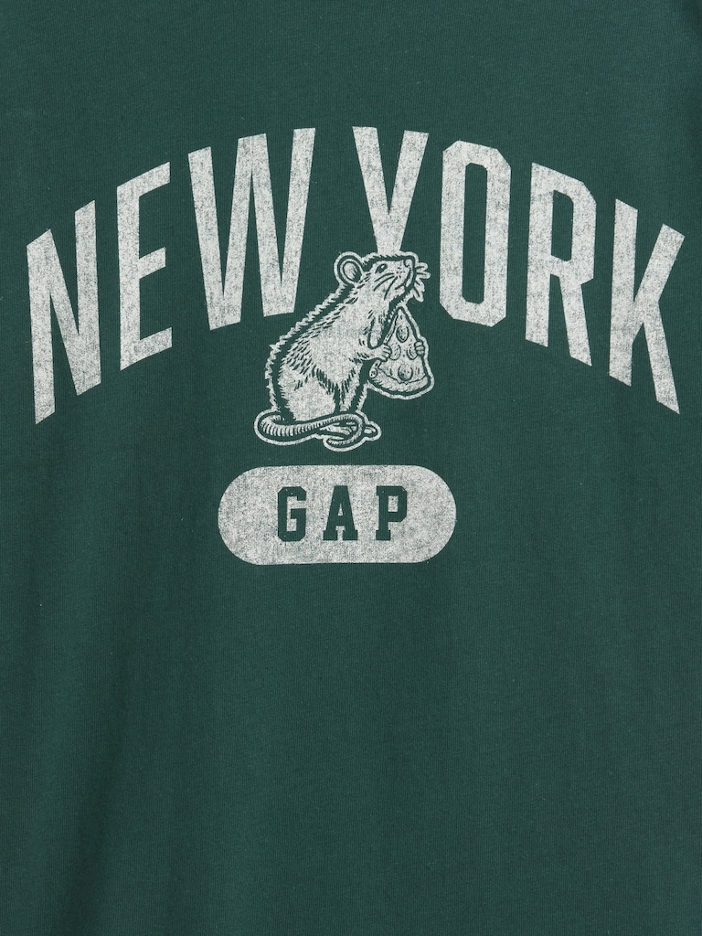 Kids Relaxed New York Graphic Ringer T-Shirt