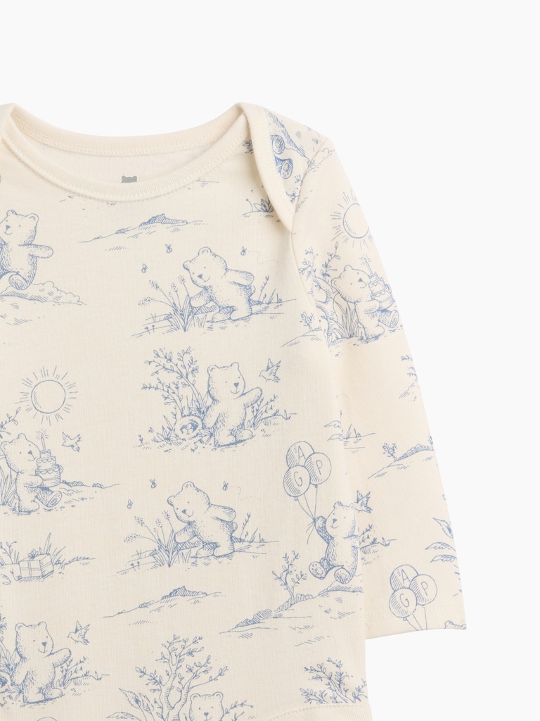 Baby First Favorites Organic Cotton Bear Toile Bodysuit