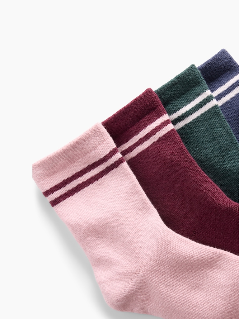 Kids Varisty Stripe Crew Socks (4-Pack)