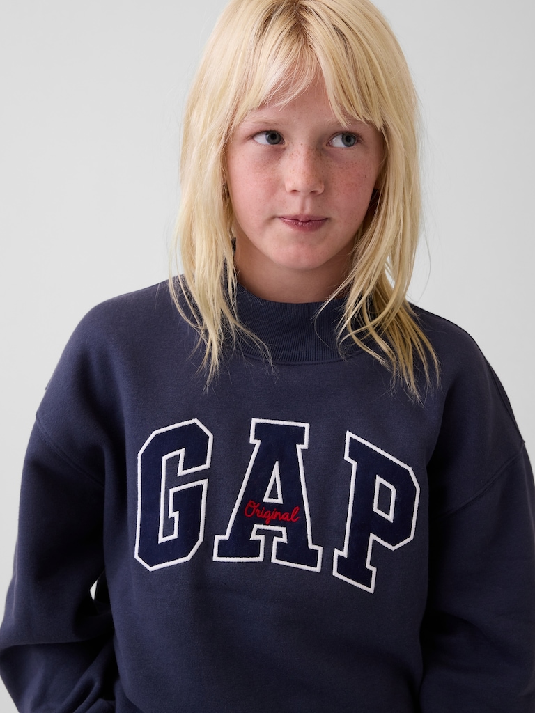 Kids VintageSoft Oversized Mockneck Logo Sweatshirt