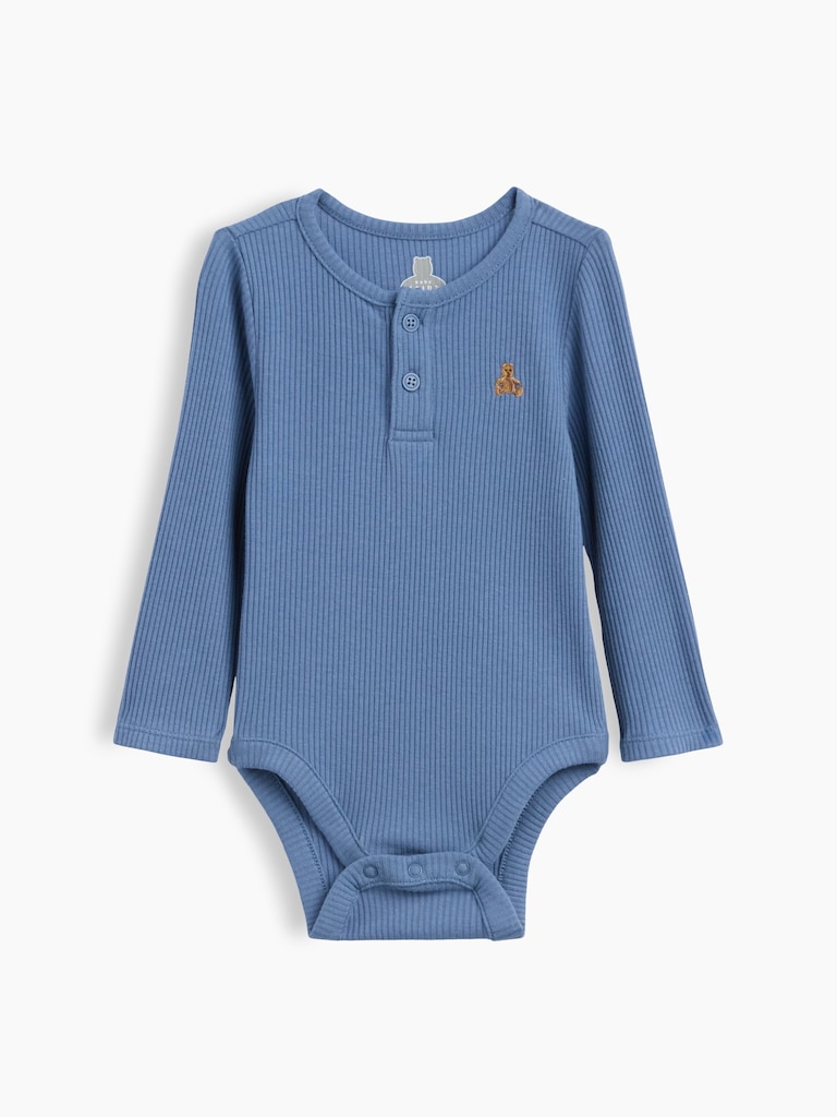 Baby First Favorites TinyRib Henley Bodysuit