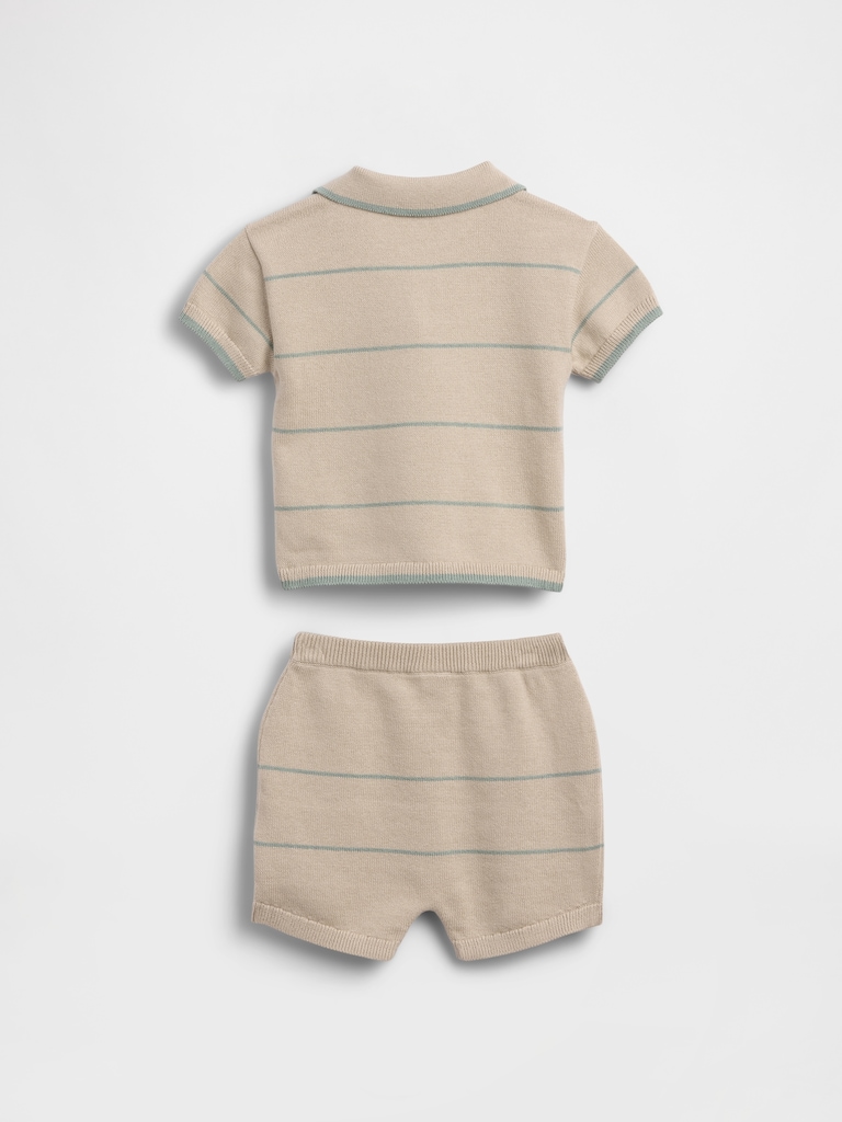 Baby Sweater Polo Stripe Outfit Set