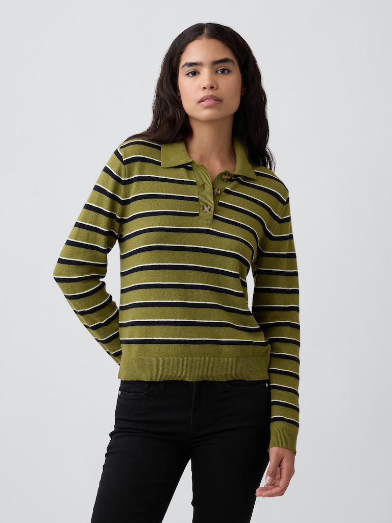 CashSoft Relaxed Polo Sweater